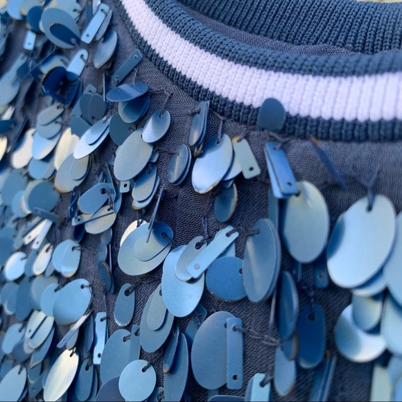 MLV Blue Sequen Dress Size S - Picture 5 of 10